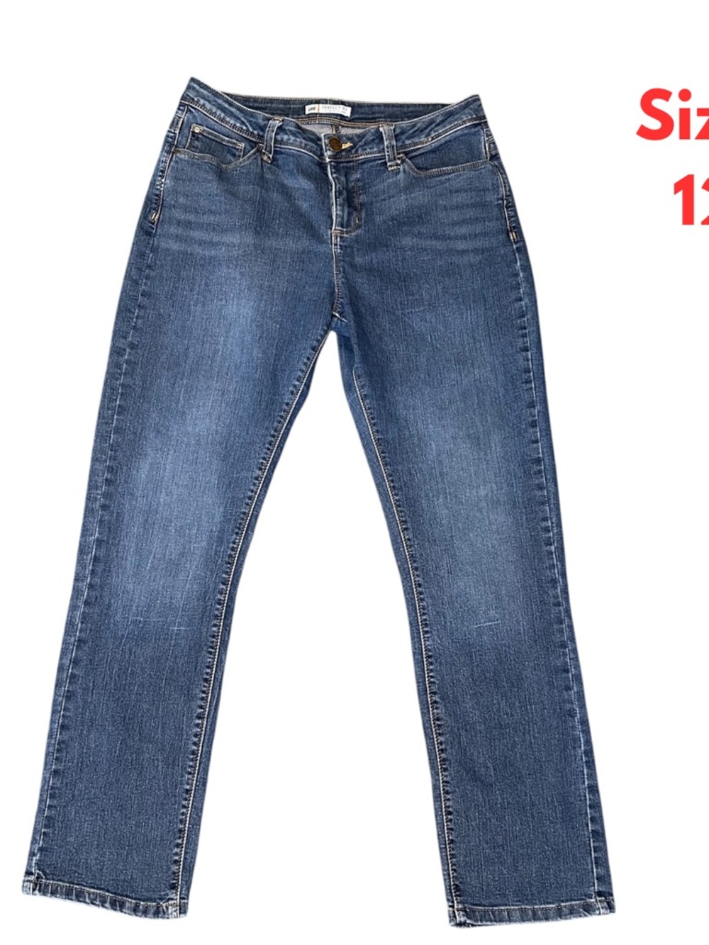 Lee Womens Jeans Perfect Fit Just Below Waist Mid Rise Sz 12 Straight Leg #238